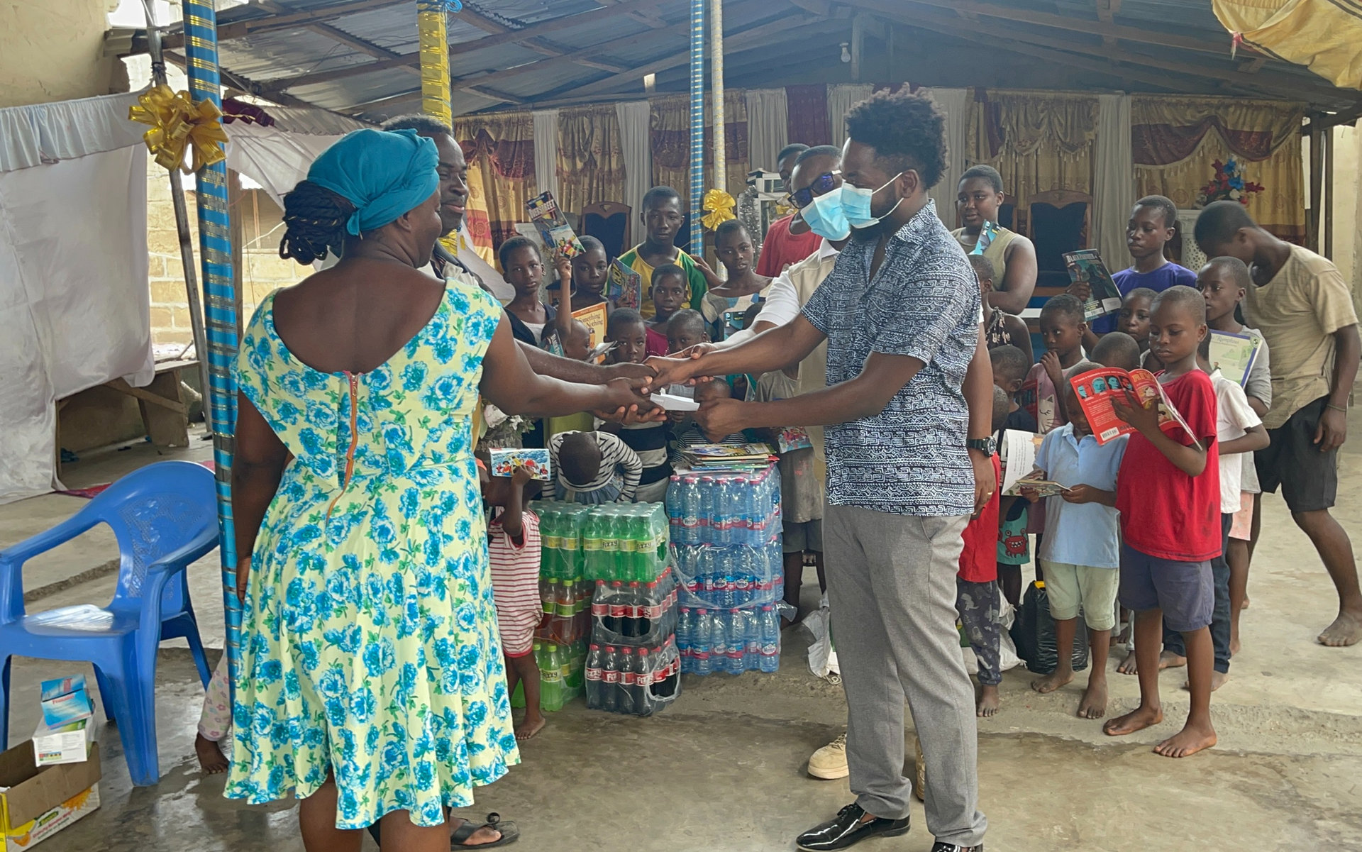 EduCom donated books and food items to the Graceland Needy Home
