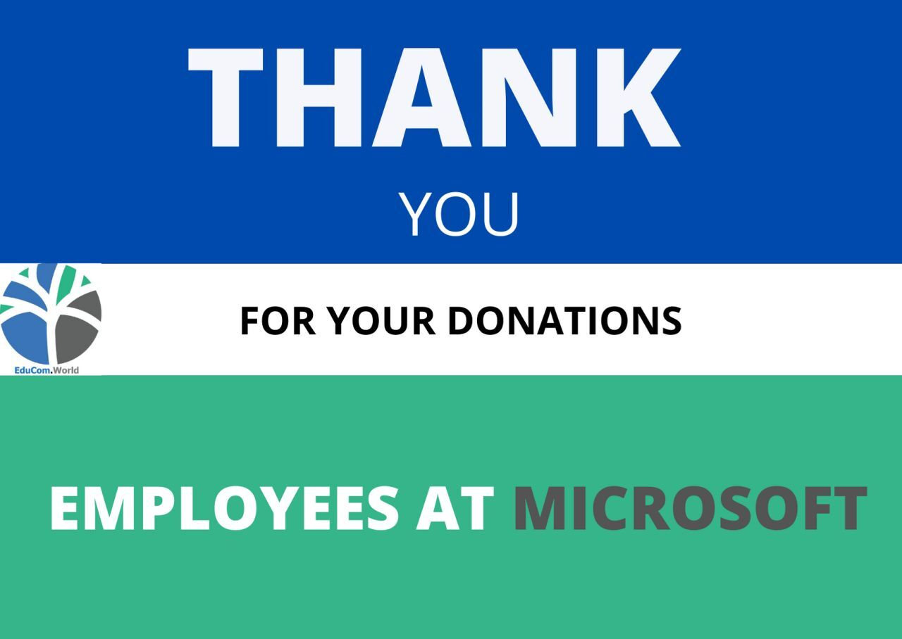Microsoft Employees Donation to EduCom.World