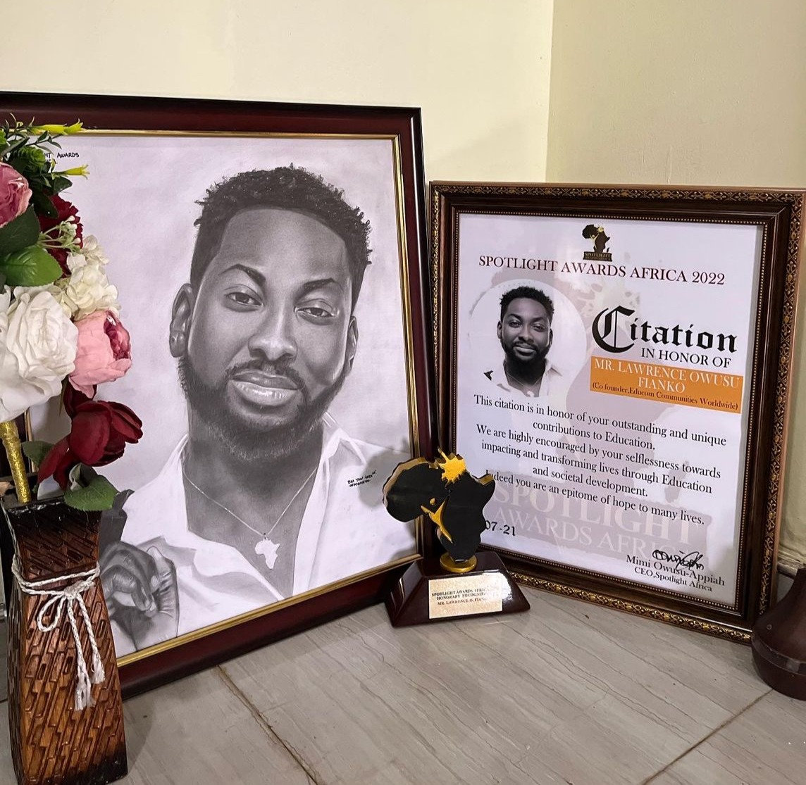 Our CEO Lawrence Owusu Fianko was recognized by Spotlight Awards Africa